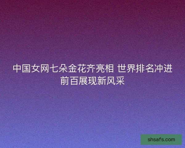 中国女网七朵金花齐亮相 世界排名冲进前百展现新风采
