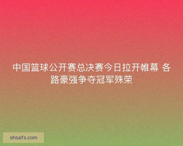 中国篮球公开赛总决赛今日拉开帷幕 各路豪强争夺冠军殊荣